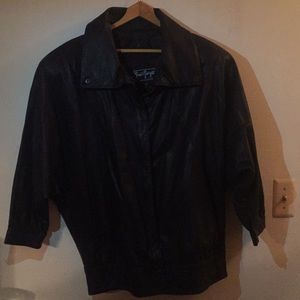 Black leather jacket